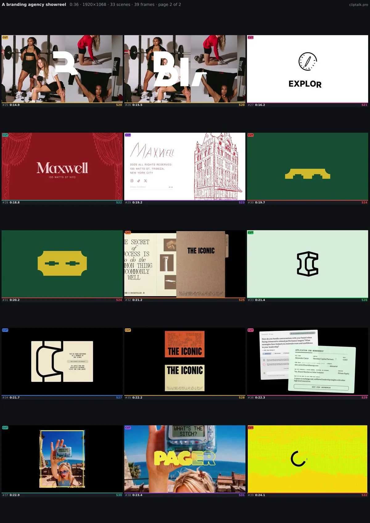 Contact sheet of "A branding agency showreel", page 2 of 2