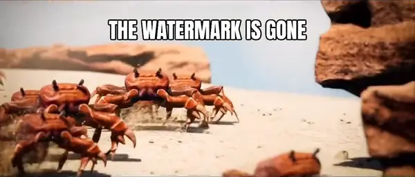 Crab Rave video meme: the watermark is gone