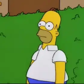 Homer Backs Into Bushes